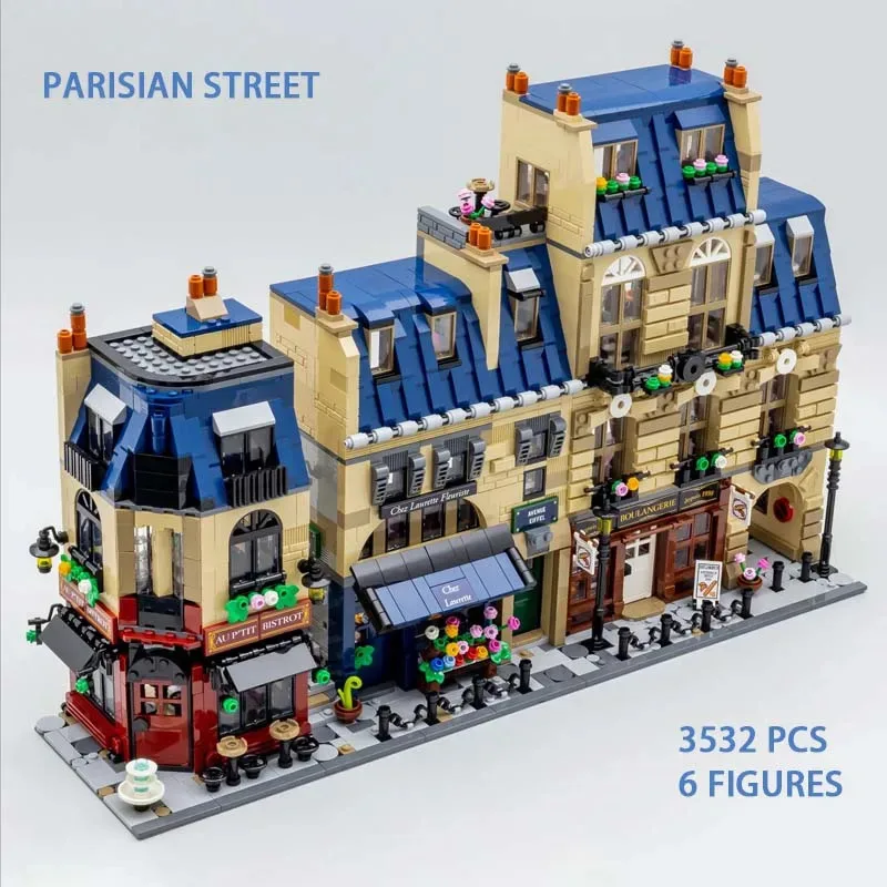 MOC 3532 Uds. Arquitectura de París calle Modular estilo Haussmann caras vista de calle creativa 910032 rompecabezas juguetes regalo para adultos