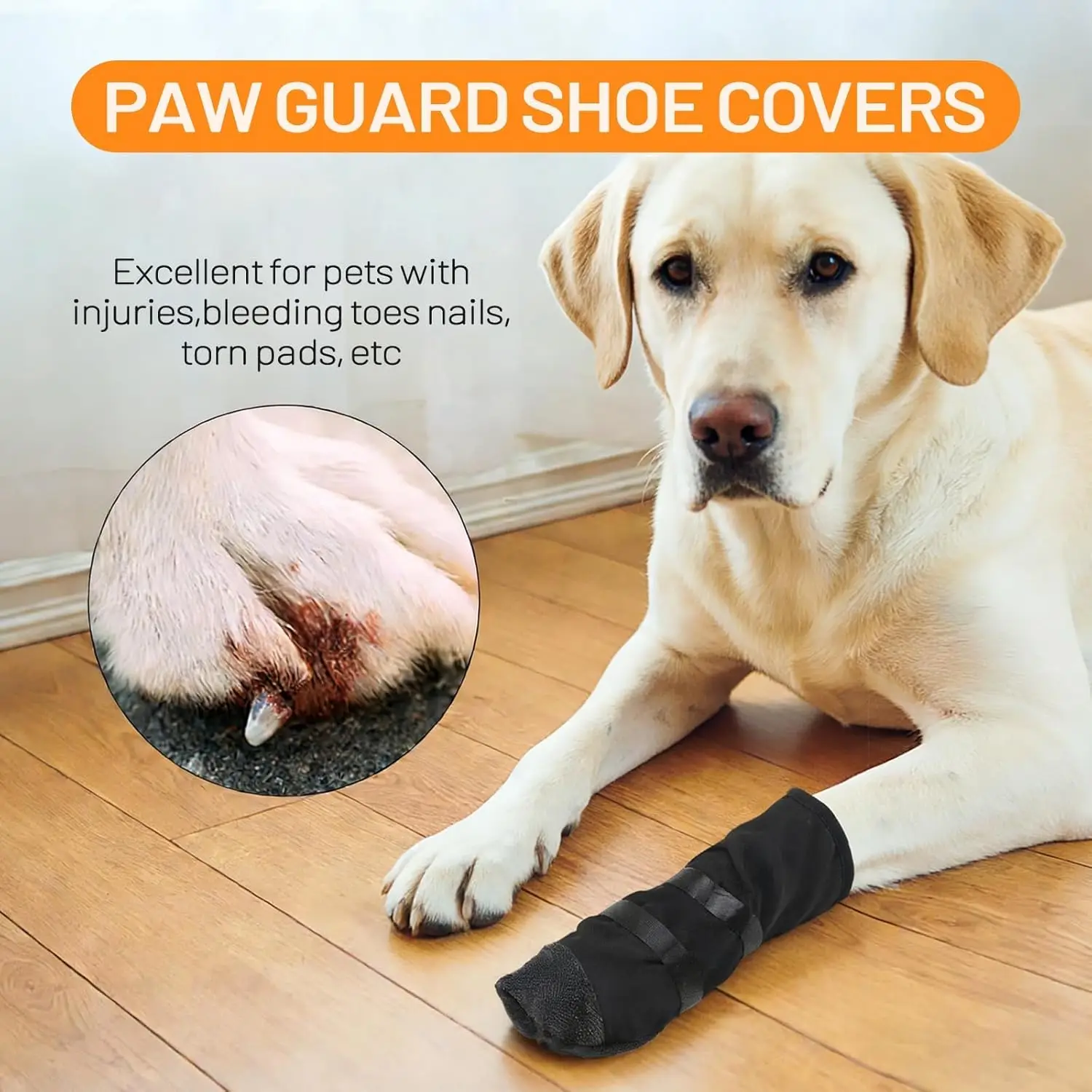 

Dog Recovery Boot Breathable Non-Slip Sole Self-Adhesive Strap Protect Wounds Licking Dirt Infection for Small Medium Dogs Dog S