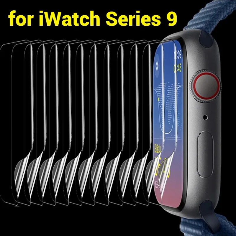 10/1 Pack TPU Screen Protector for Apple Watch Series 9 45mm 41mm Anti Scratch Waterproof Soft HD Clear Upgrade Flexible Films