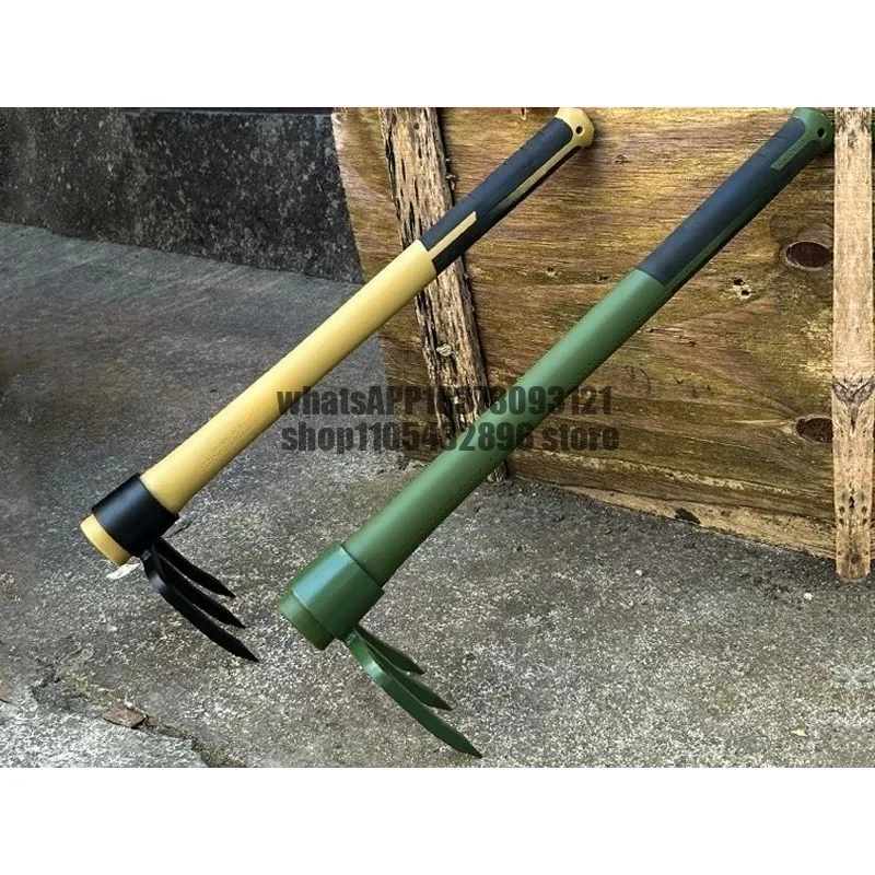 Engineer rake Fiber handle Three-tooth rake Outdoor loosening and planing tool Portable