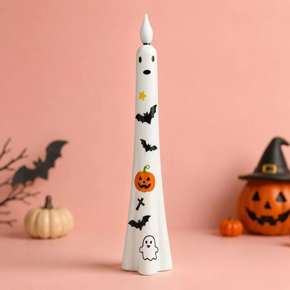 Realistic Flickering Halloween Electronic Candles Spooky Battery Operated LED Flameless Candles Soft Light
