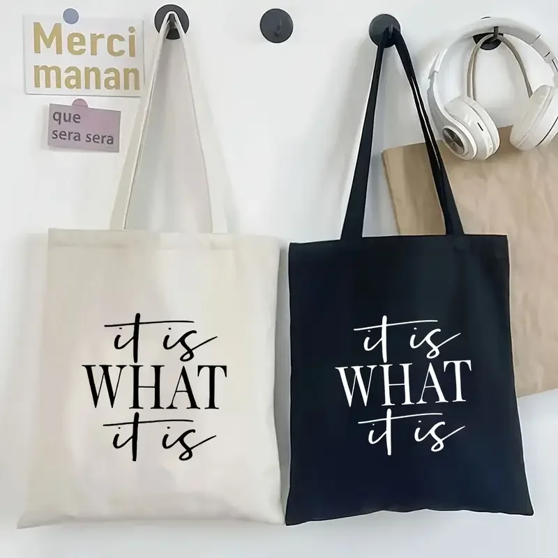 حقيبة حمل Itis What Itis للجنسين قابلة لإعادة الاستخدام كاجوال تحمل جميع الحقائب للتنقل في صالة الألعاب الرياضية في الكلية مثالية لعشاق الموضة العصرية