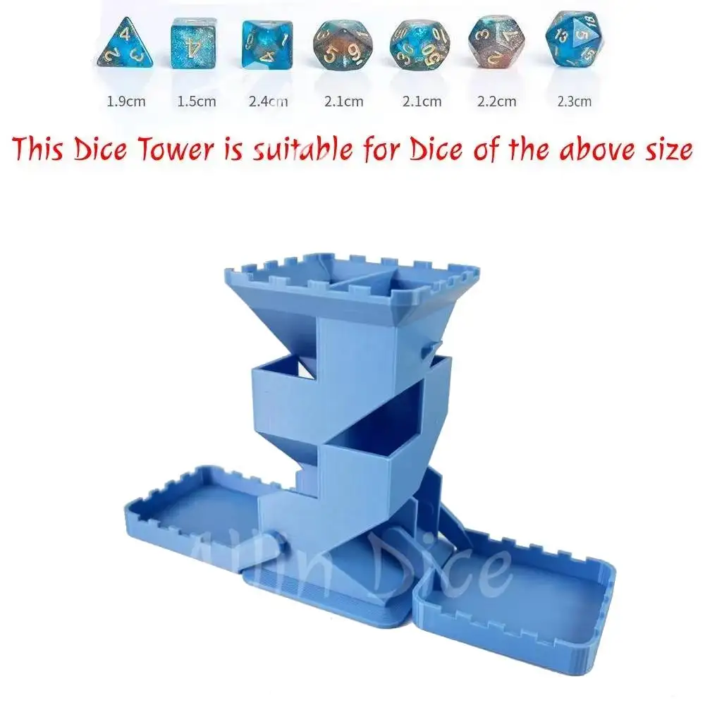 2026 Dice Tower Castle Retro DND Dice Throwing Tower Tray for Dungeon and Dragon Dice playing Board Games Dice size 1.8cm/0.7'