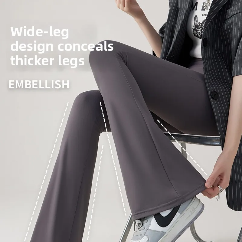 

Slimming High Waist Yoga Pants Women's Summer Thin ark Skin Ice Silk Butt Lifting Tummy Control Leggings Flared Pants