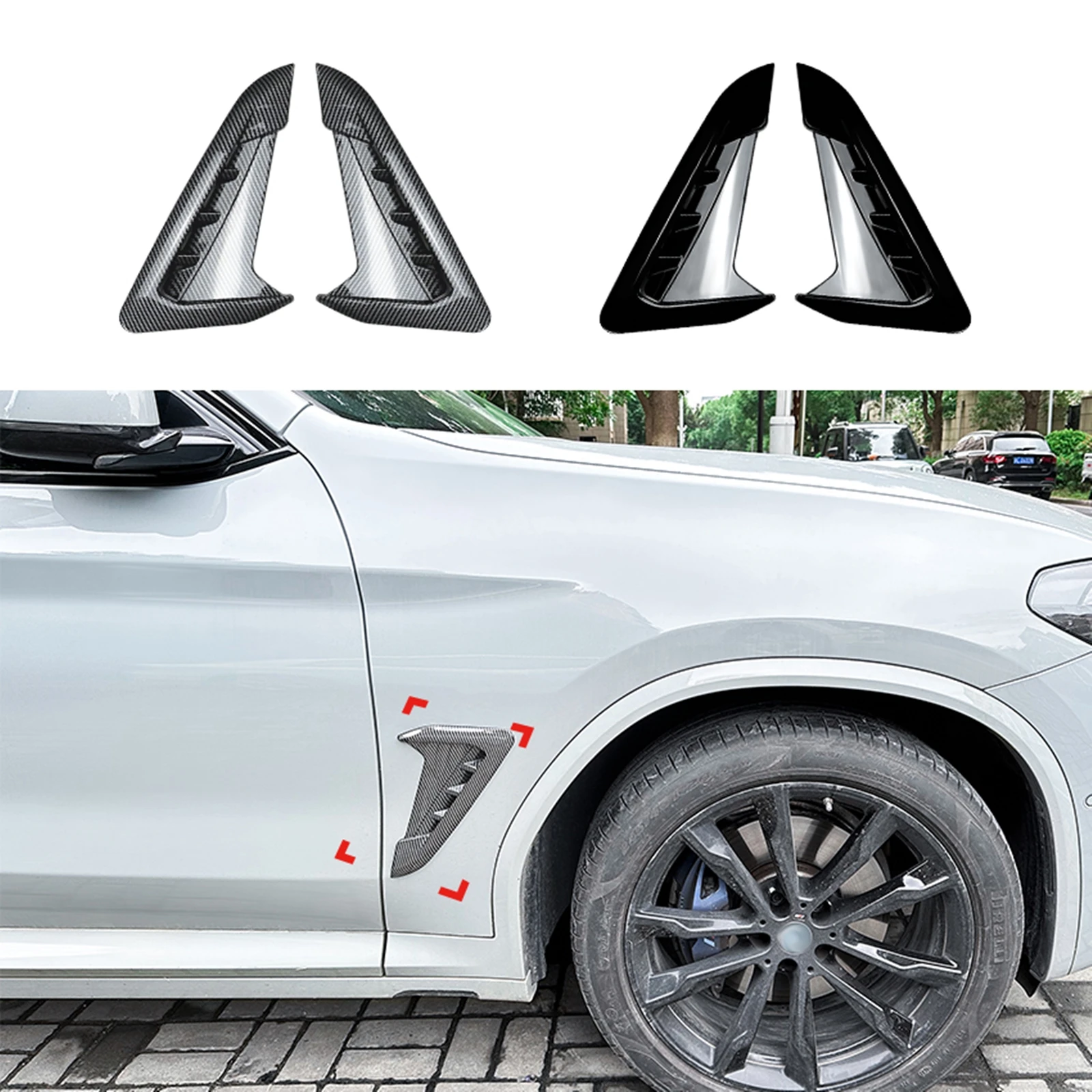 

Front Fender Side Air Vent Cover Trim For BMW X3 G01 X4 G02 M Sport 2018 2019 2020 2021-2023+ Mudguard Fender Outlet Decorative