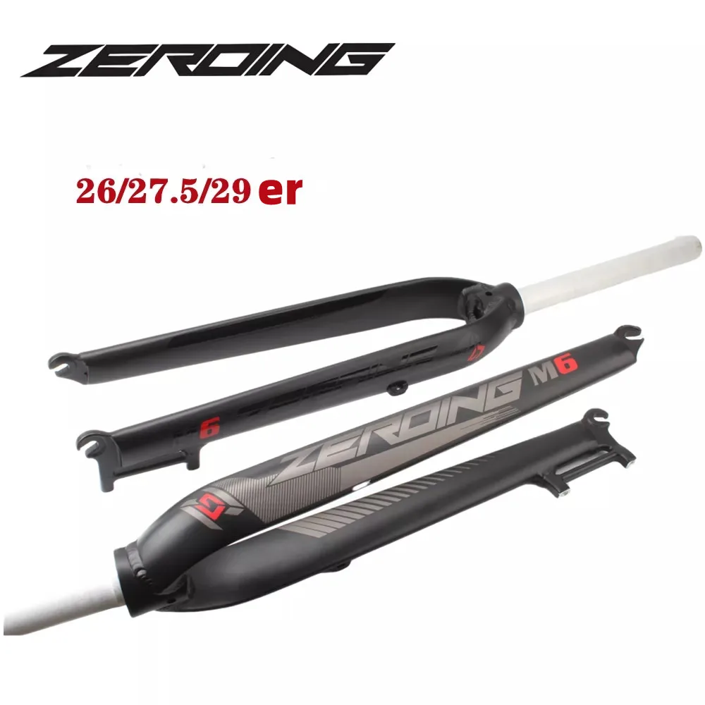 ZEROING MTB FullBike Front Fork 26/27.5/29 IN Rigid Bicycle Straight Tube Lightweight Cycle Fork Bike Parts