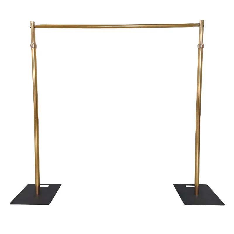 

High-end quality gold curtain frame, gauze frame, aluminum alloy retractable pneumatic plate, wedding background frame