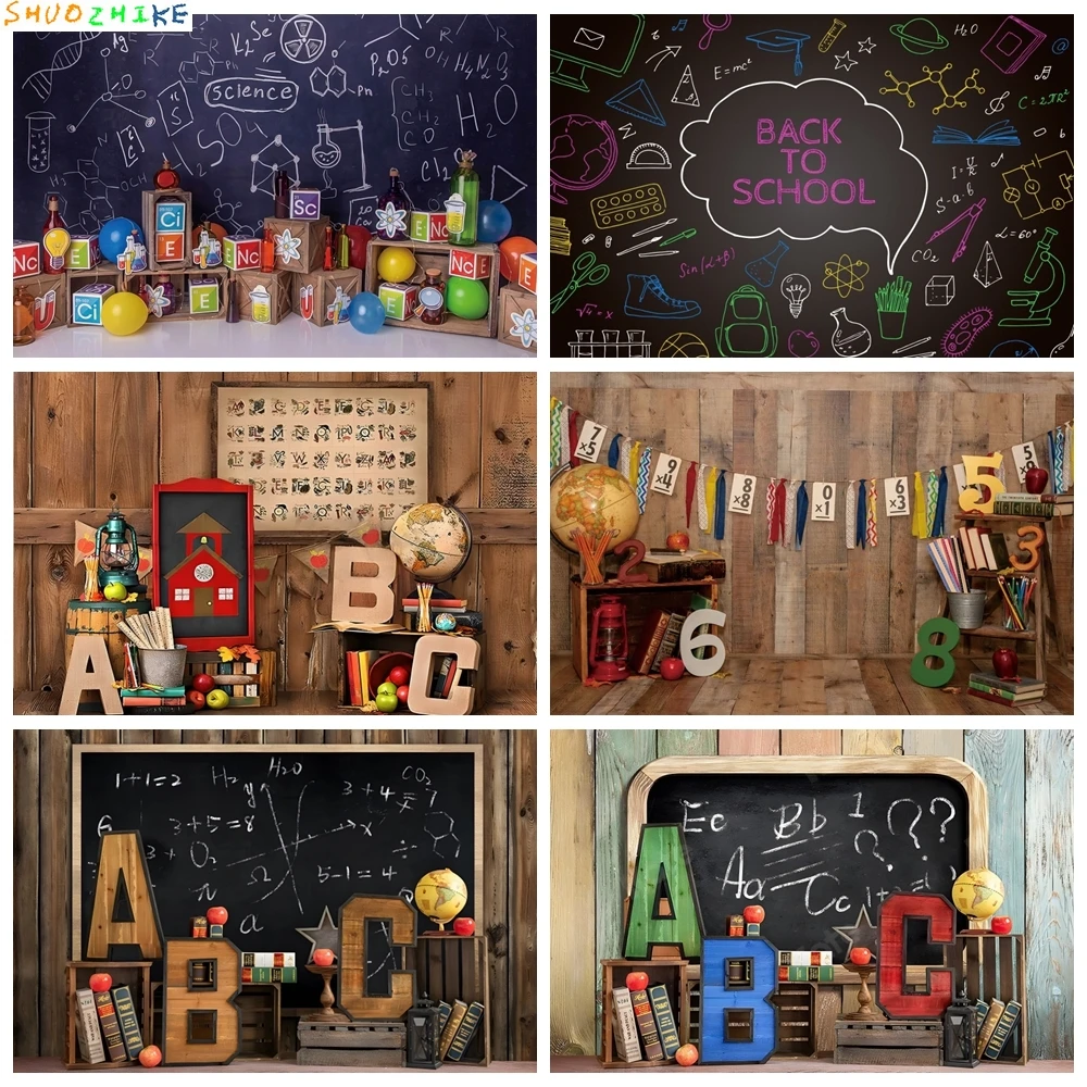 

Welcome Back To School Student Background Blackboard Pencil Book Classroom Children Photography Backdrops Photo Studio Decor