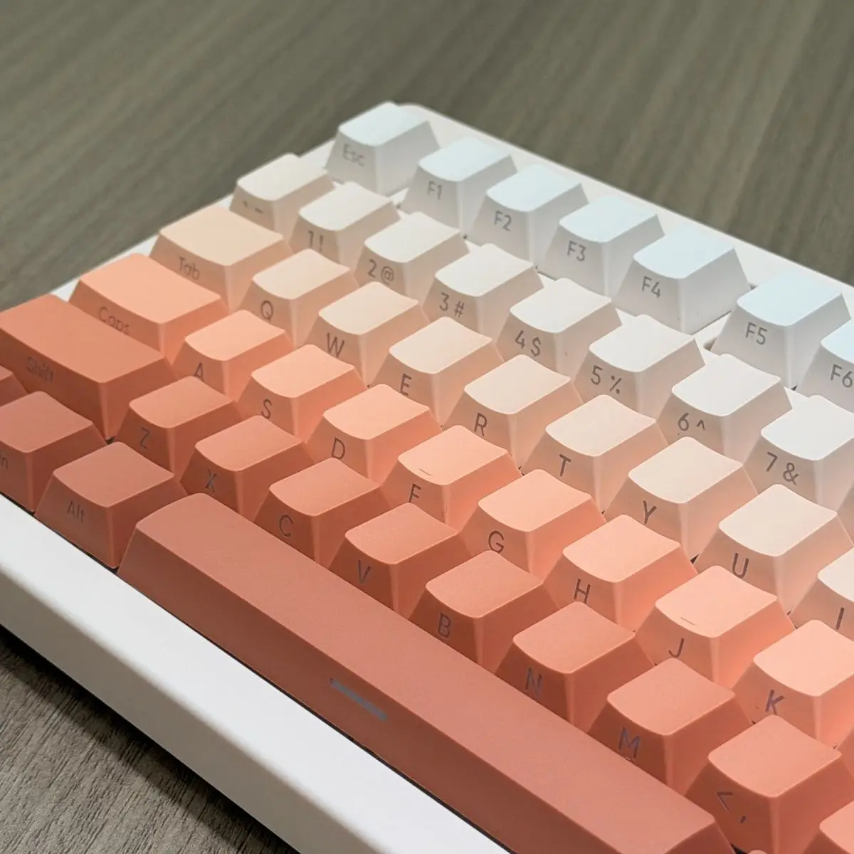 134 Keys Double Shot Keycaps OEM Profile Blush Pink RGB Backlit Side Printed PBT Keycaps for Cherry MX Switches Gaming Keyboards