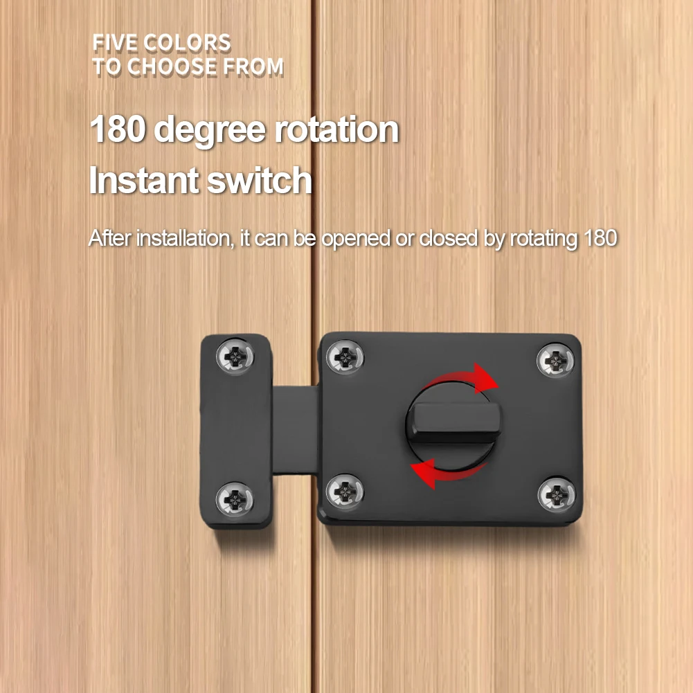 

Door Latch Aluminium Alloy Sliding Lock Barn Door Latch Cabinet Furniture Hardware Bathroom Door Bolt Lock Anti-theft Buckle