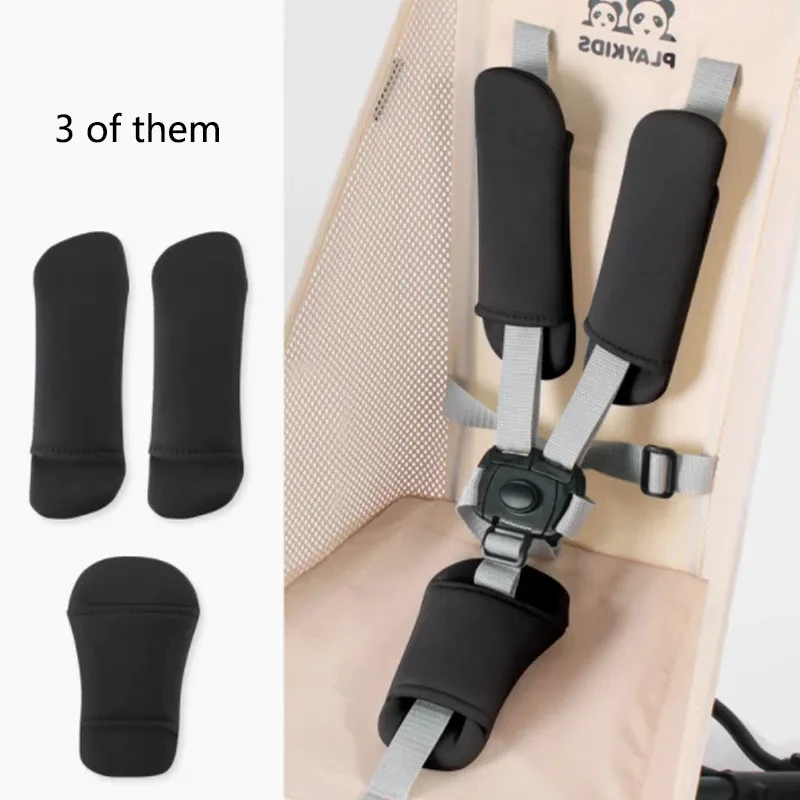 

Детские ремни для коляски, обеденного стула, стульчика для кормления, 5-точечный ремень безопасности, регулировка длины, искусственная кожа, плечевая промежность, универсальная подушка