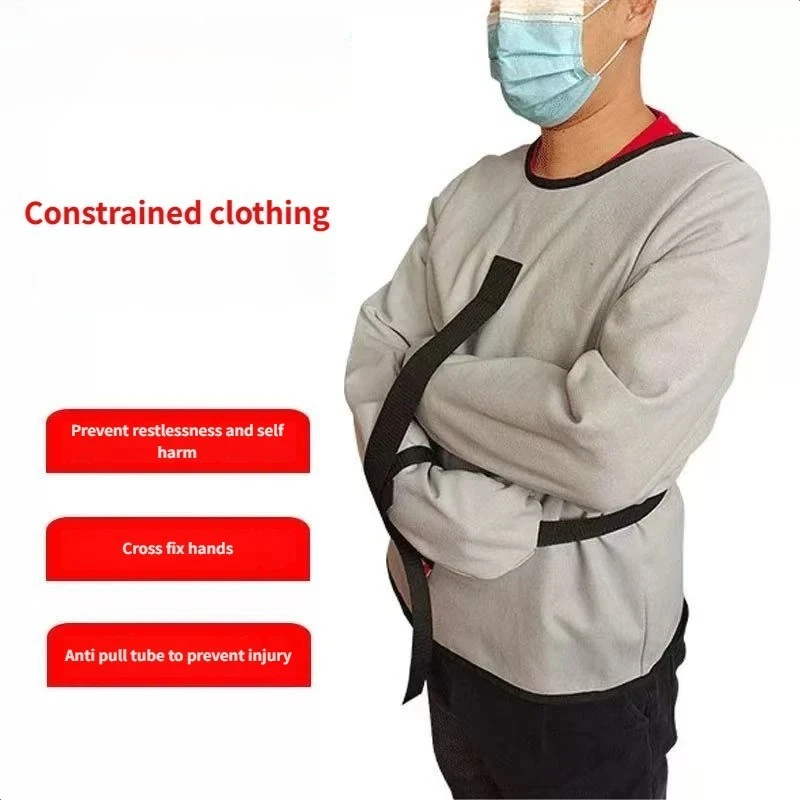 Nursing restraint clothes dementia elderly mental mania patients, restraint  pure cotton binding clothes  drug rehabilitation