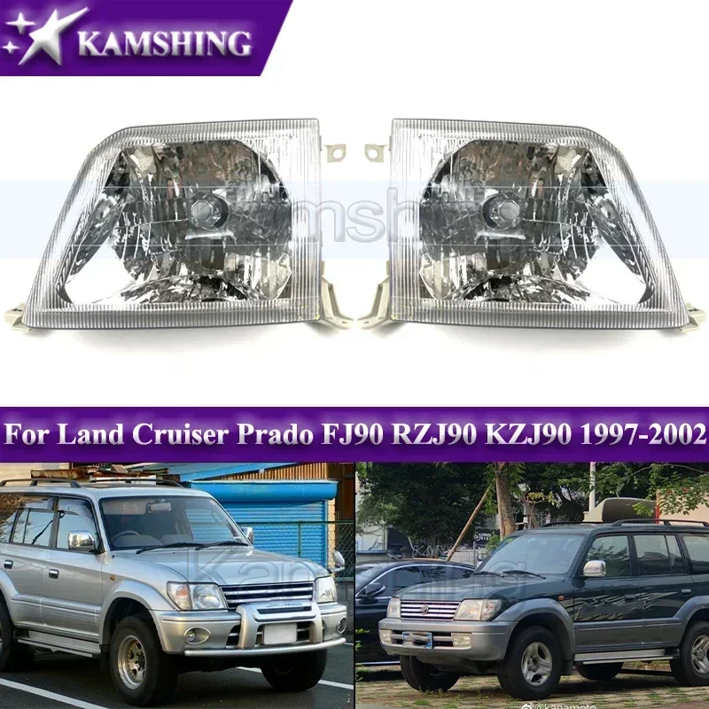 Kamshing a pair Front Headlight For Toyota Land Cruiser Prado FJ90 RZJ90 KZJ90 1997-2002 Head Light Headlamp