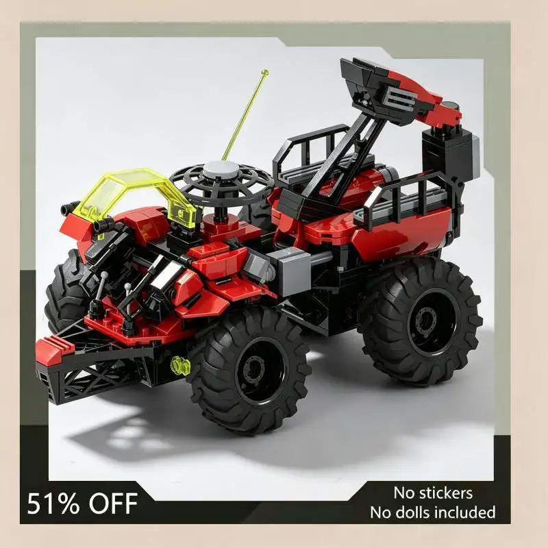 403PCS Retro Space Forager Rover Model Custom Building Blocks Creative Mining Vehicle Assembly Toy DIY Education Display Gift