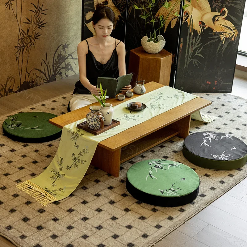 

Chinese seat cushion household living room lazy ground reading round cushion tea room removable tatami meditation mat