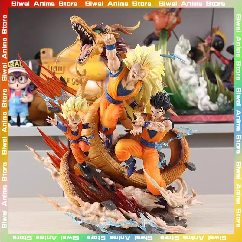 Dragon Ball Z Super Saiyan Goku Gohan Dragon Fist Anime Action Figure Model Toy Cartoon Desktop Ornament Figurine Birthday Gift