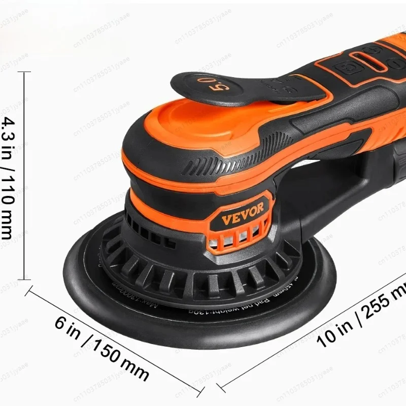Random Orbital Sander 350W Brushless 10000 PRM 6 Variable Speed Electric Orbital Sander for Woodworking D