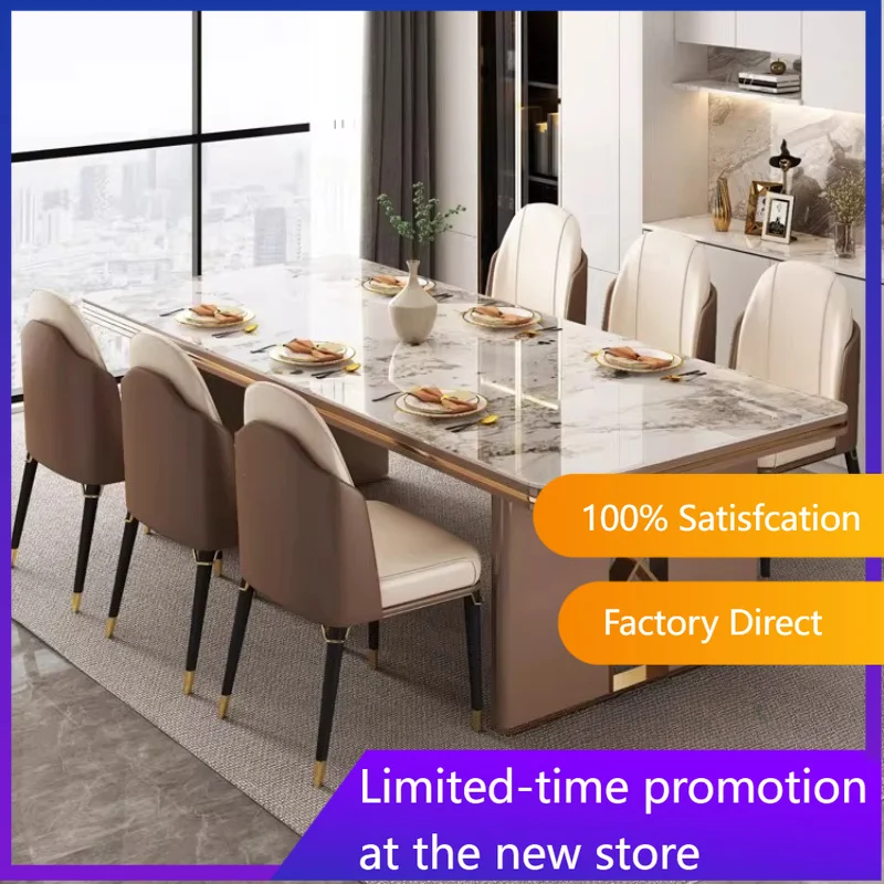 New Marble Side Dining Table Kitchen Lounge Service Extending Chairs Dining Table Salon Conference Mesas De Jantar Home Furnitur