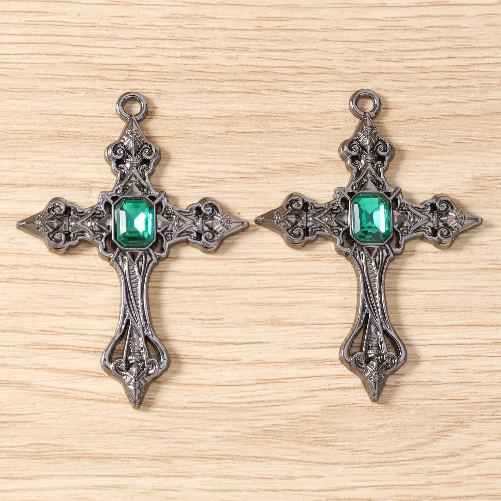 Tusember 5 Stück 39*54mm Gothic Steampunk Kreuz Anhänger Charms Passend für Original Armband Halskette Damen Schmuckherstellung Geschenke – Detail 16