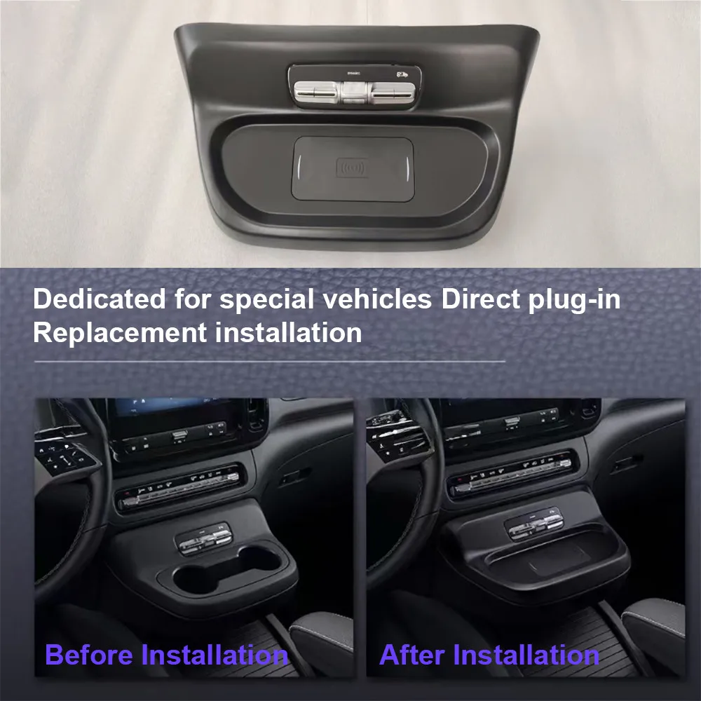 For Mercedes Benz VClass Vito Viano 2025 Quick QI Car Wireless Charger Fast Charging Intelligent Infrared Mobile Phone Dashboard