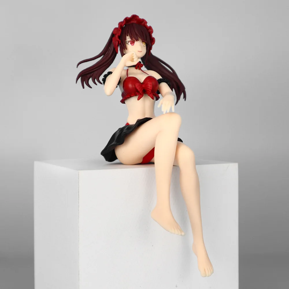 Anime Tokisaki Kurumi kawaii sitting posture Action Figure PVC model Toys doll Desk Decor car ornament Collectible Gifts boxed