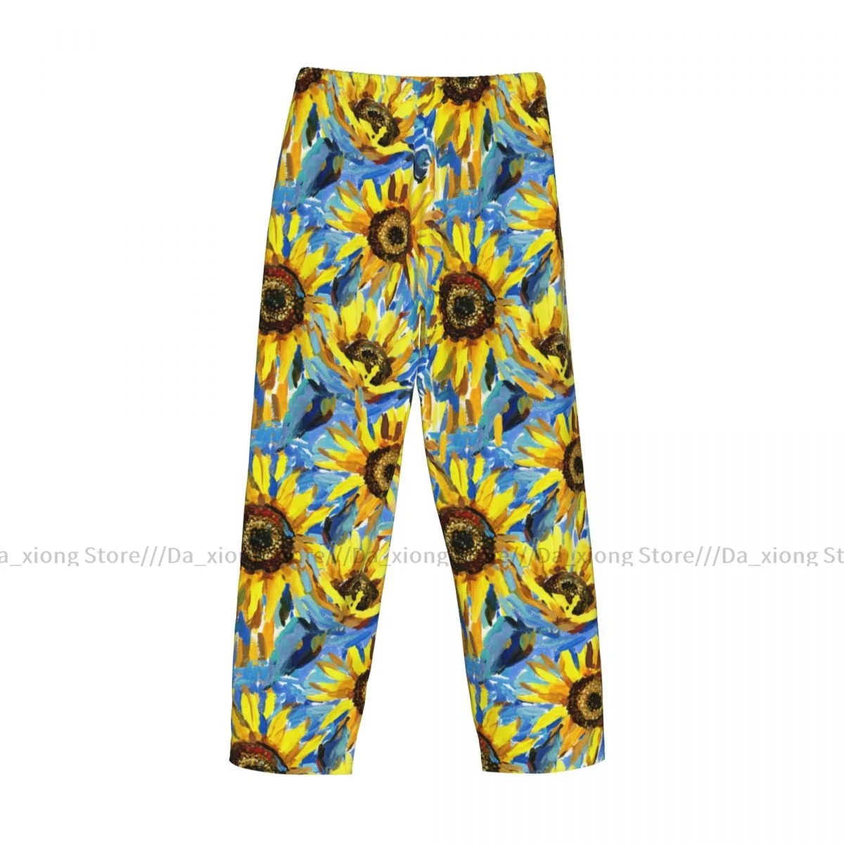 Ropa de dormir para hombre, pantalones sueltos para dormir, pijamas de girasoles, pintura de impresionismo, pantalones largos de salón, ropa informal para el hogar