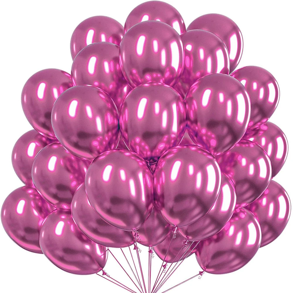 5/10/12/18 بوصة معدنية الساخن الوردي بالونات معدنية الأزرق الذهب بالون الزفاف الذكرى حفلة عيد ميلاد استحمام الطفل ديكور Globos