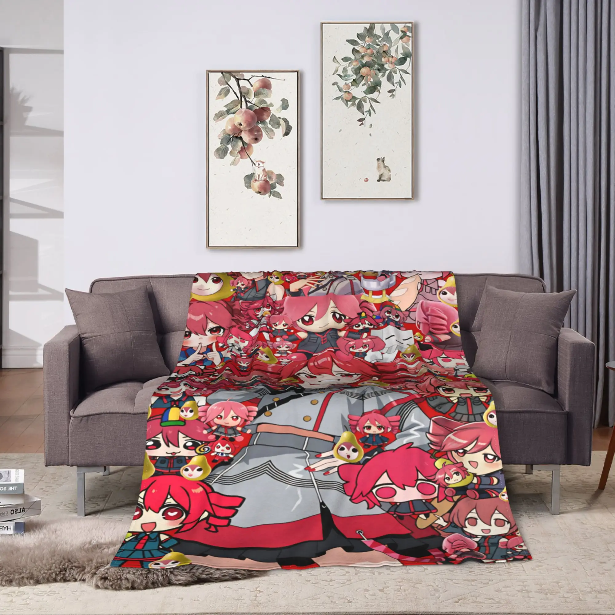 Teto Kasane Blankets  Travel Flannel Throw Blanket For Outdoor Super Warm Custom DIY Quality Bedspread Gift Idea