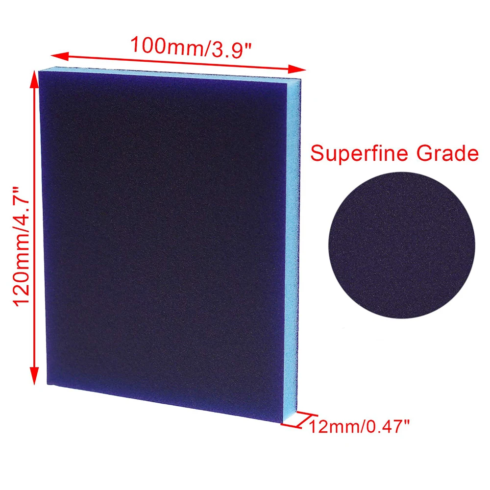 Esponja de lijado de grano 60-320, bloques de lijado en seco y húmedo lavables y reutilizables para herramienta abrasiva de Pulido de madera y Metal, 6 uds., 120x11x12mm