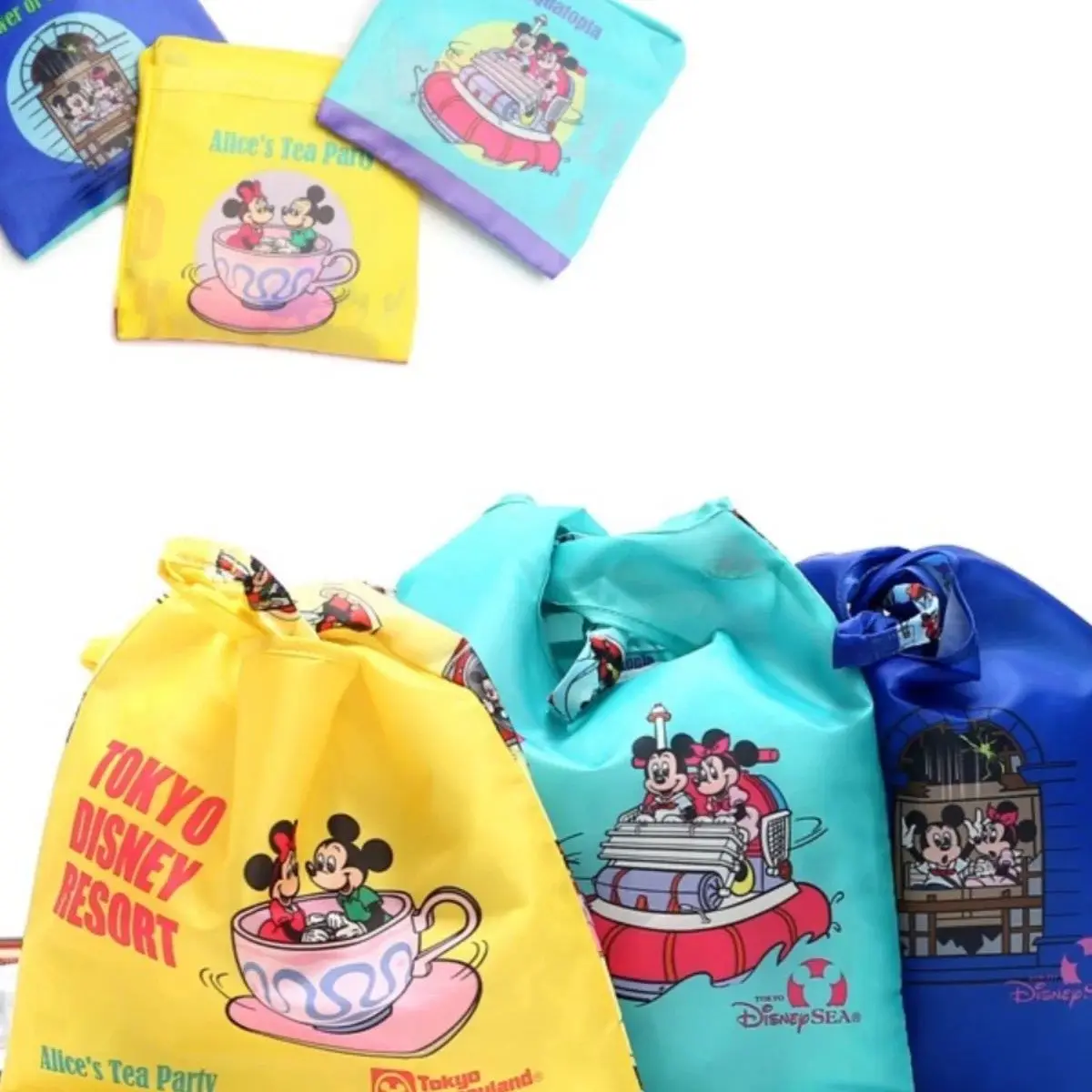 Kawaii Disney Mickey Mouse borsa Cartoon reticolo pendolarismo borse a tracolla a tracolla di grande capacità borsa per la spesa in tela ragazza