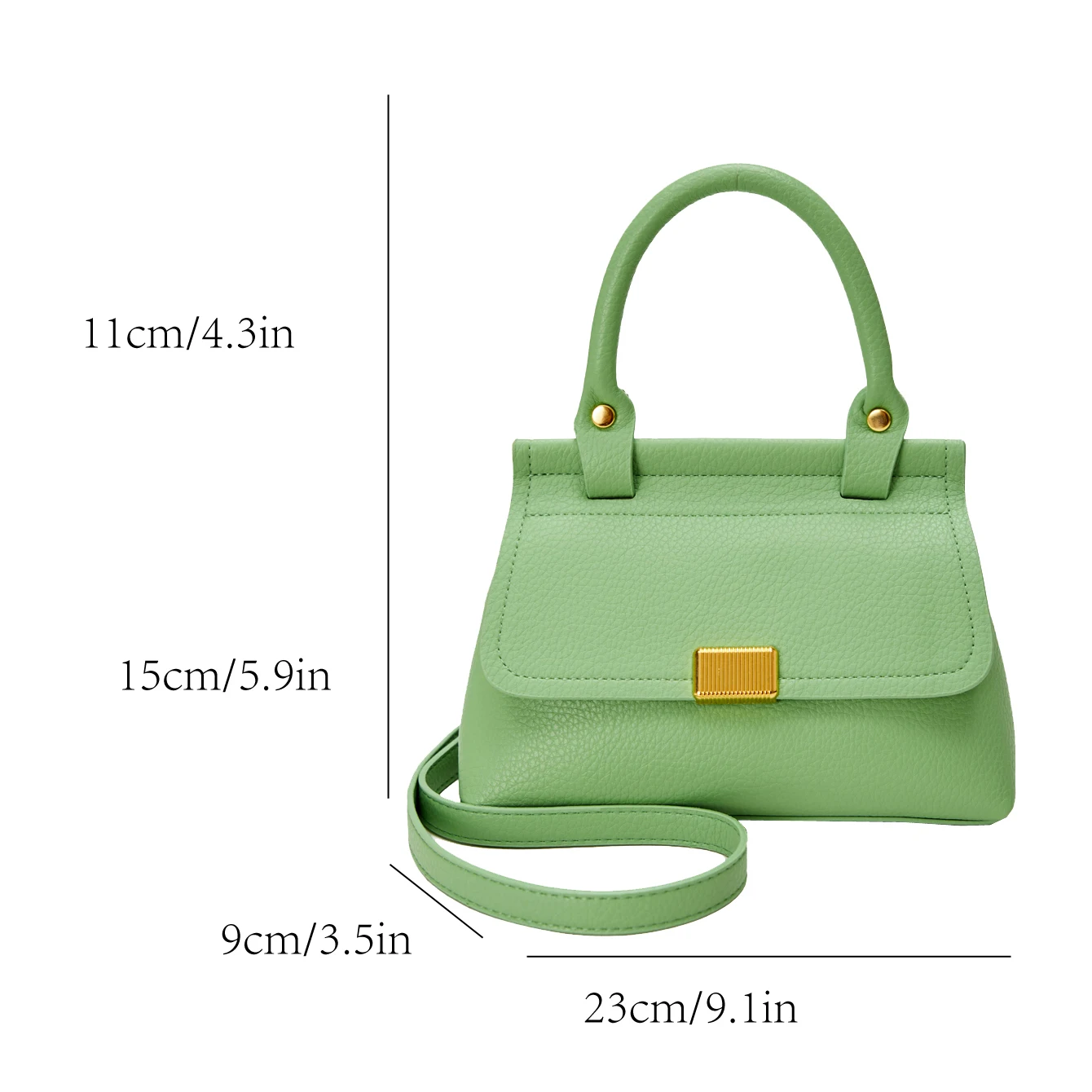 Fashion Simply PU Leather Crossbody Bag For Women 2024 Designer Shoulder Bag Lady Travel Small Handbag Green Pu Leather Bag