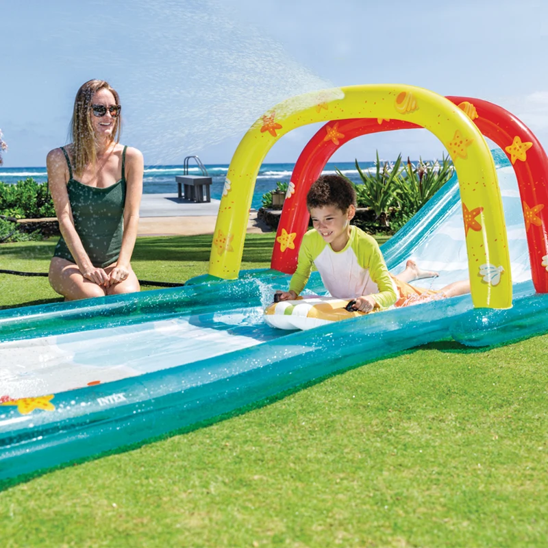 Inflatable Track Slide Children's Track Slide Swimming Paddling Pool Outdoor Sports Water Paddling Pool