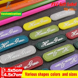 Three-colour Sew On Custom Private Customized Color Logo 3D PVC Soft Silicone Label Tags For Shoes Garment Accessories