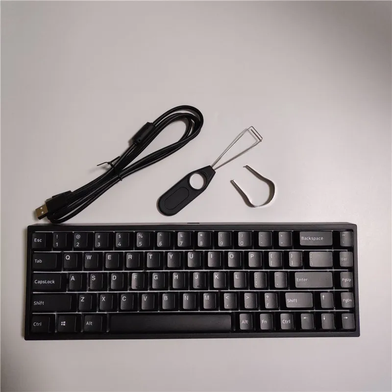 65% Black Keydous NJ68 RGB Hot swap Bluetooth Keyboard Kailh Box Switch Brown Red