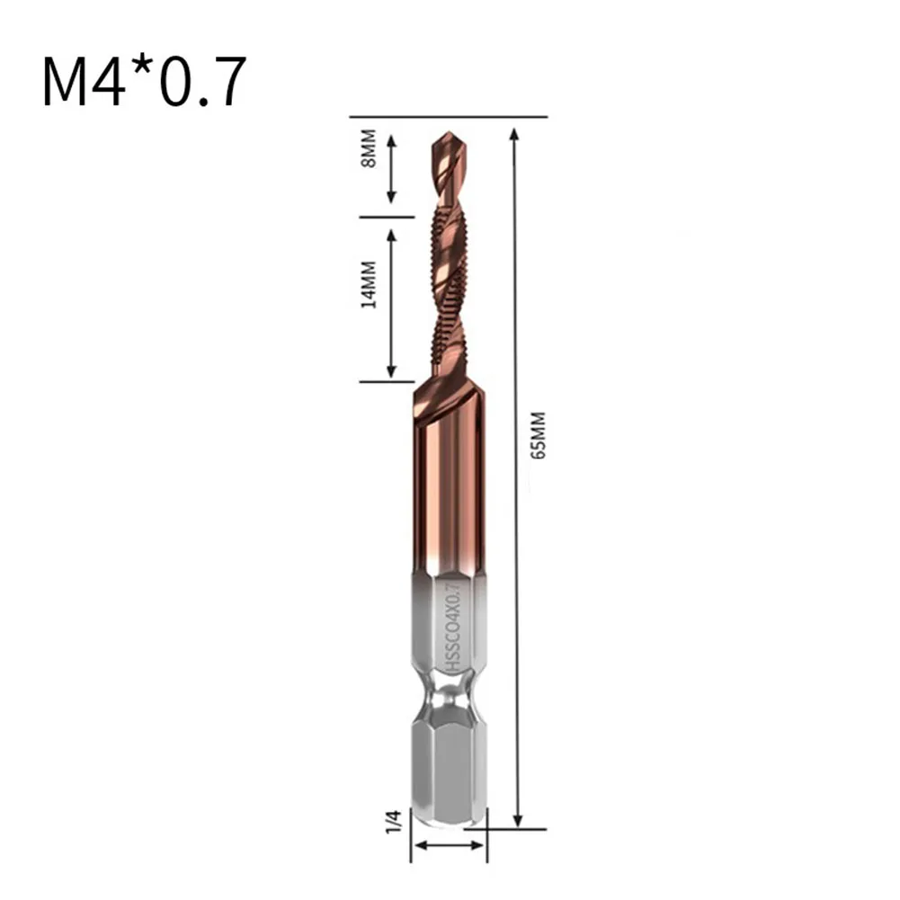 1pc/6pc Cobalt Tapping Drilling Integrated Composite Tap Tools M3-M10 For Mechanic 3 In 1 Quick Change Metal Woodworking Tools