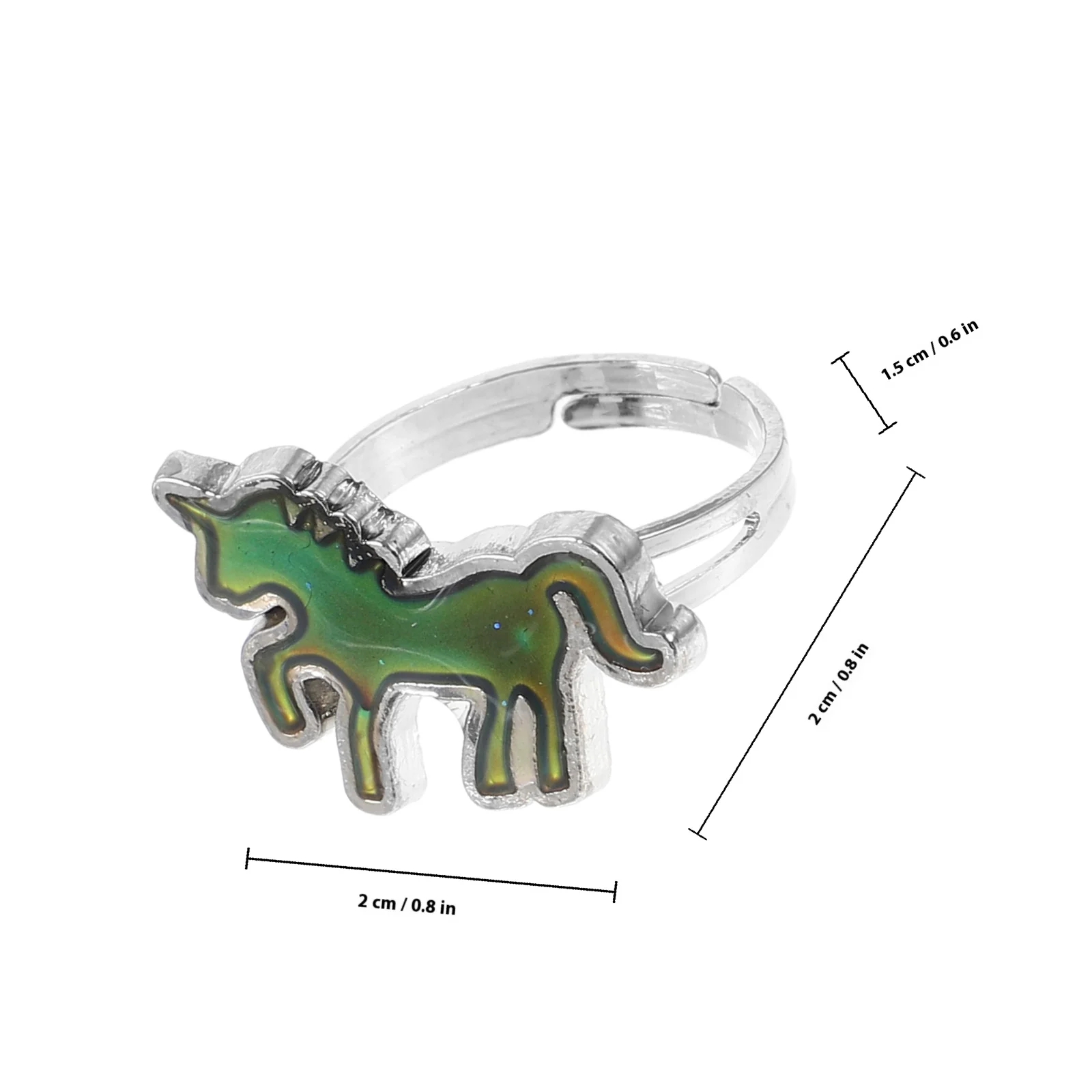 Unicorn Mood Ring Color Changing Temperature Sensitive Fashion Jewelry for Women Girls Teen Animal Ring Unique Gift