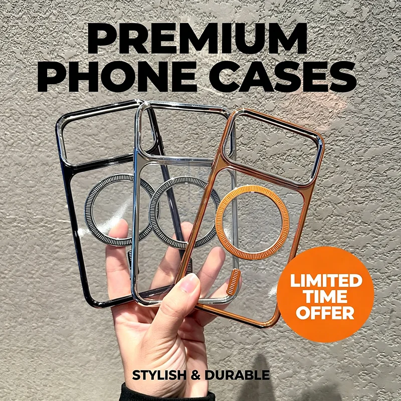 

Electroplated Transparent Magnetic Phone Case for iPhone XS Max to 17 Pro Max housing, for Magsafe Ready Protective Shell