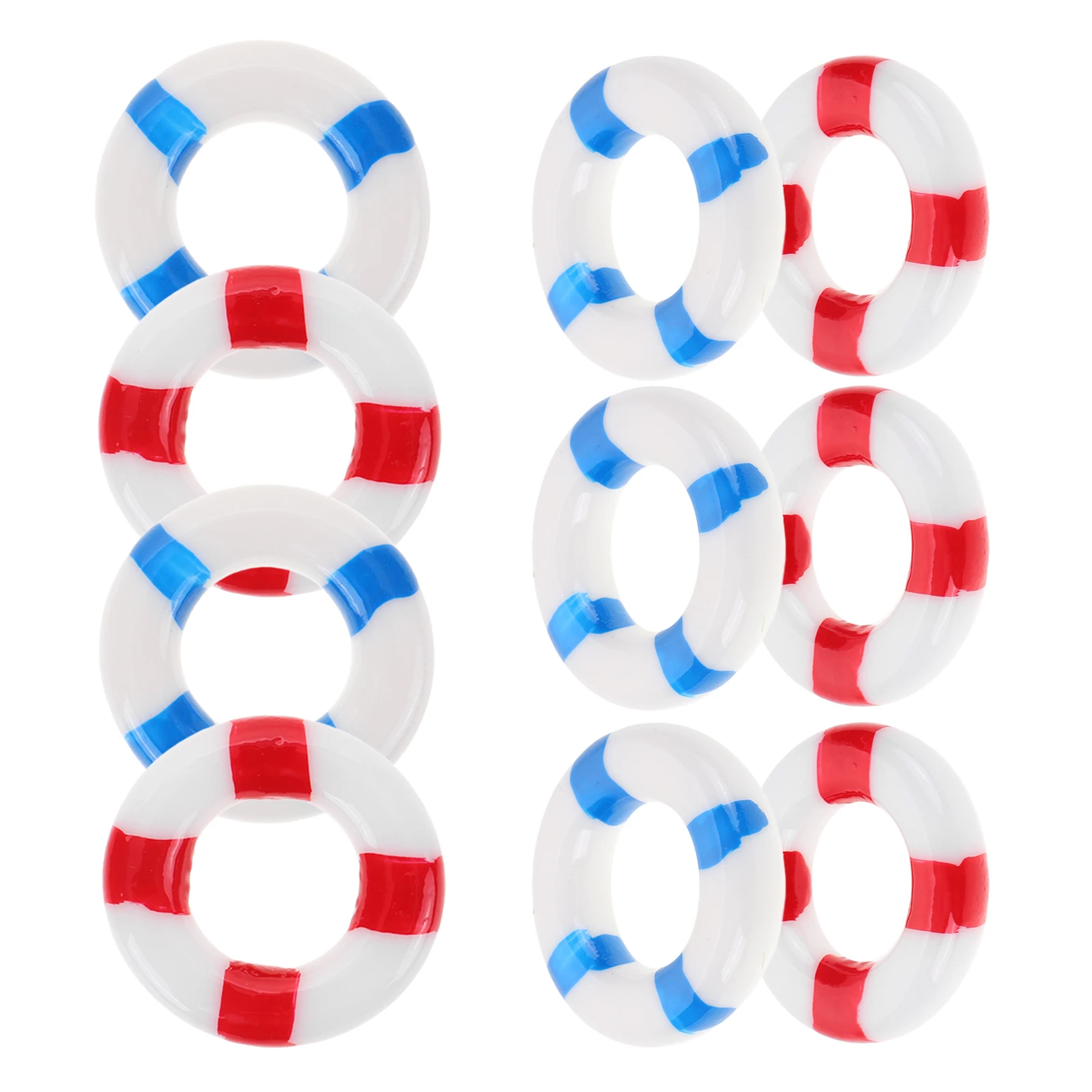 

10 Pcs Lifebuoy Decoration Nautical Ornament Miniature Buoys Swim Baby Wall Figurine Beach