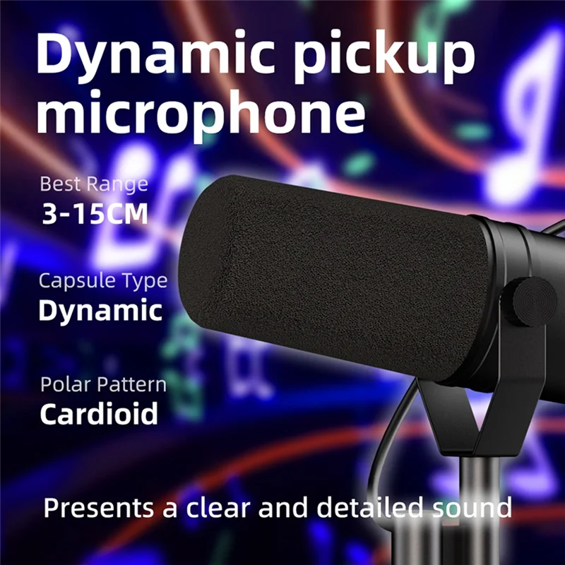 Y45A-SM7DB ダイナミックマイクプロフェッショナルダイナミックマイク応答マイクライブ録音ストリーミングポッドキャスティングブロードキャスト用