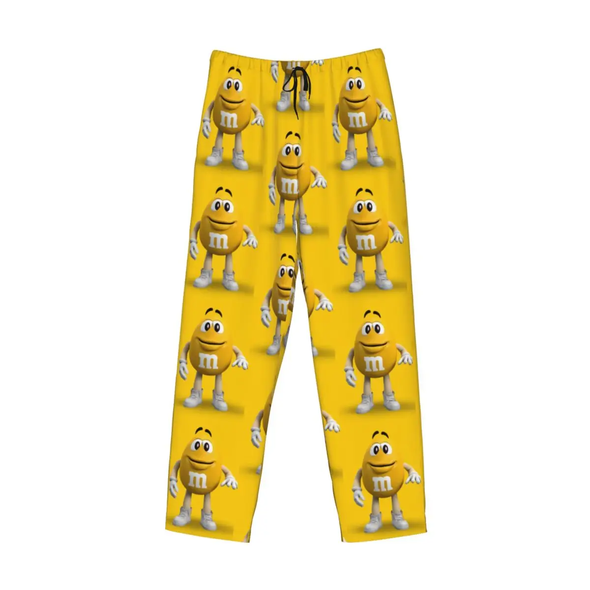 Custom MM Chocolate Candy Pajama Pants Men's Cartoon Lounge Sleep Drawstring Sleepwear Bottoms with Pockets