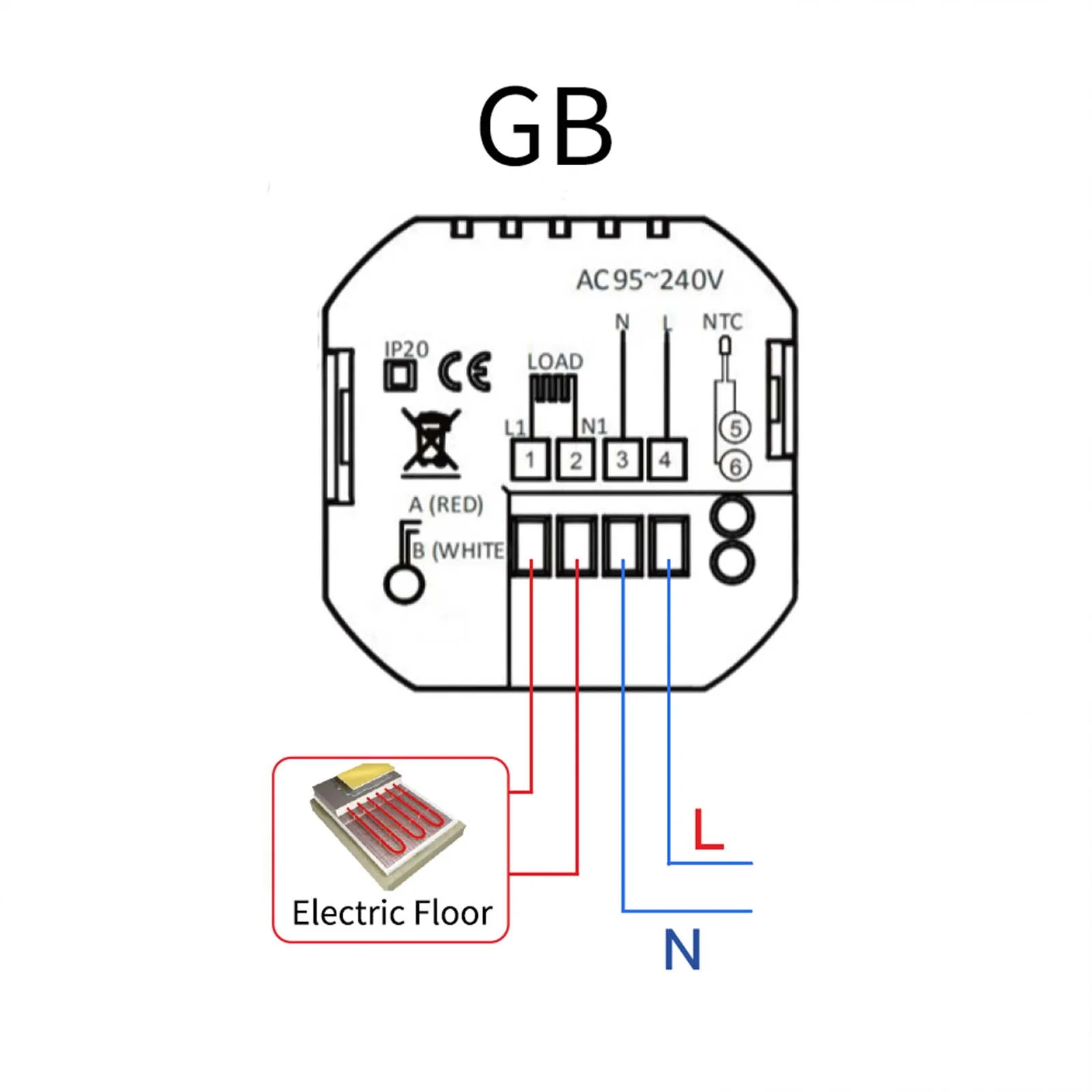 Termostato Smart WiFi Qiumi Per Riscaldamento A Pavimento Elettrico/Caldaia – 16A 95-240V, Compatibile Con Alexa E Google Home, Display PM2.5