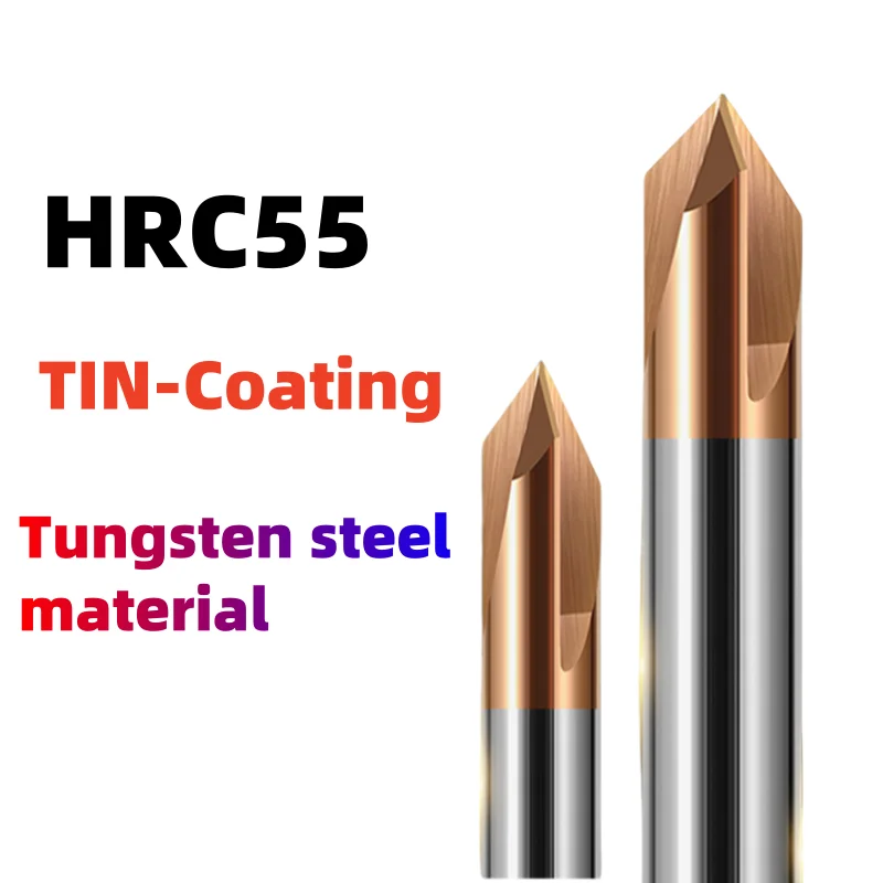 Chamfer Milling Cutter 60 90 120 Degree Carbide Chamfer Mill Deburring Edge V Grove Router Bit 3Flute CNC End Mill 1-12mm HRC55