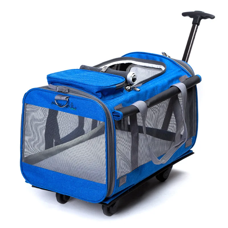 Pet stroller Cat Dog Carrier 4 Wheels Folding trolley Breathable Large Capacity Luggage Stroller