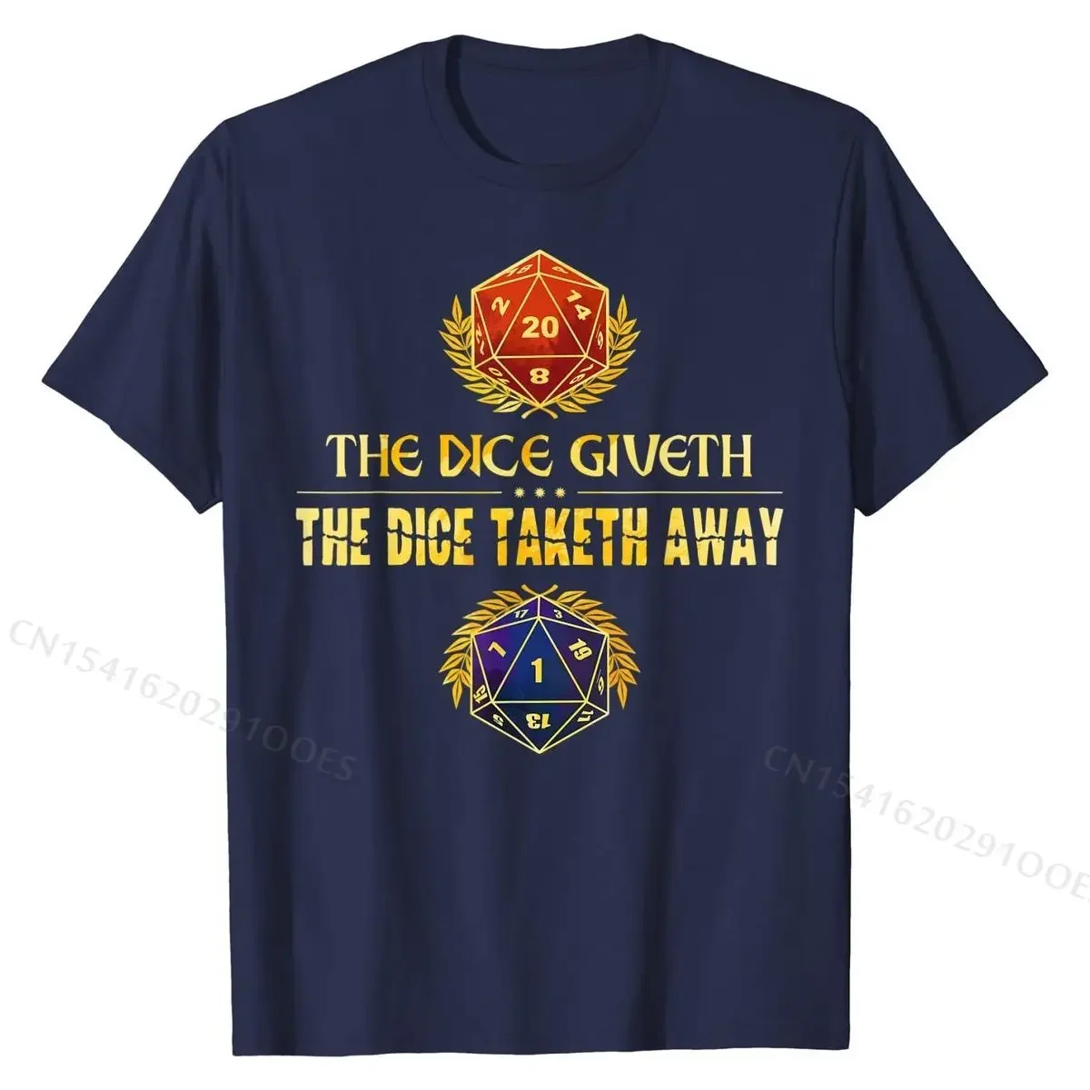 The Dice Giveth Dice Taketh Away Tabletop RPG RNG T-Shirt Design T Shirts Slim Fit Tops T Shirt Cotton Men 3D Printed