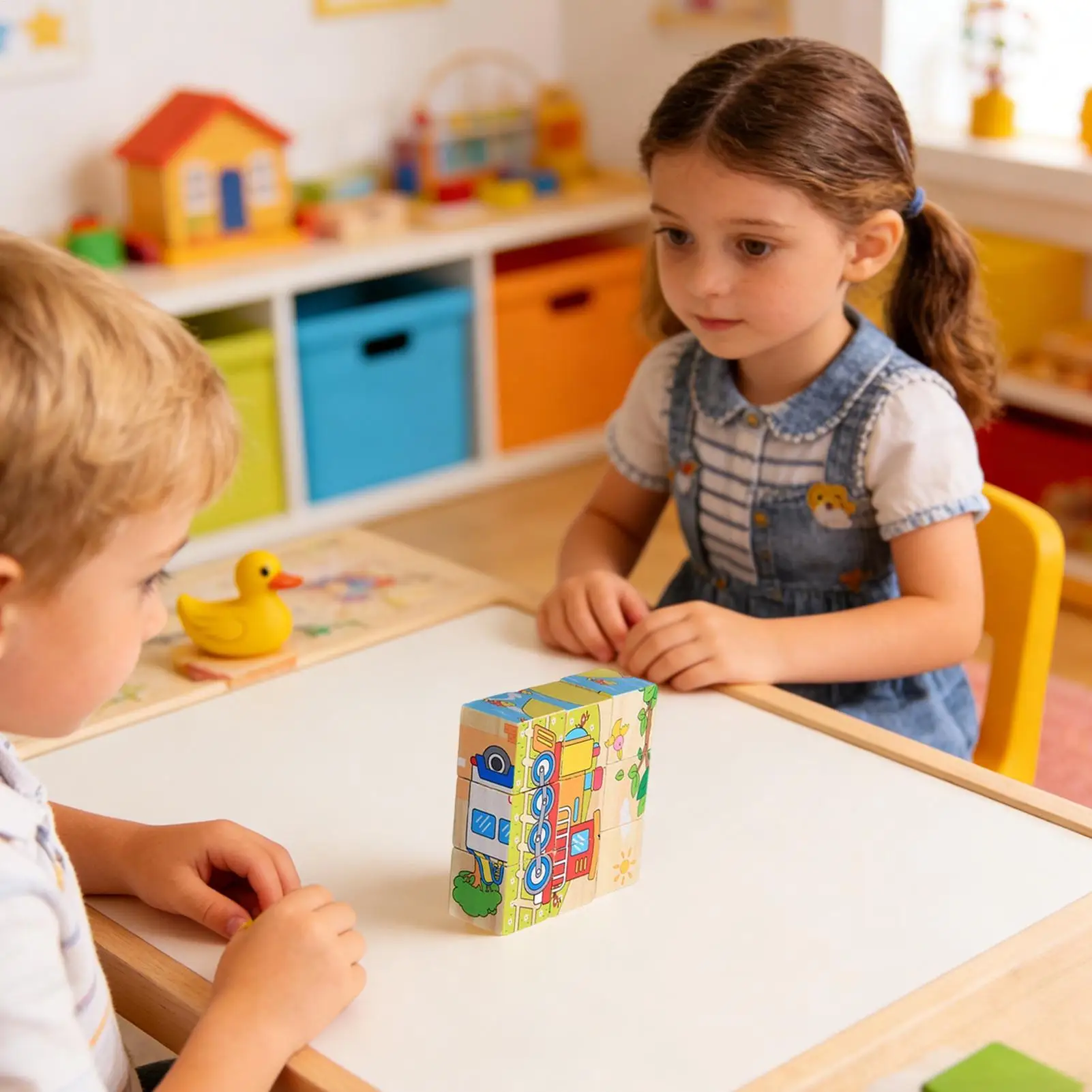

Wooden Cube Puzzles For Kids Early Education Toy Brain Teaser Puzzles For Boys Girls Home Classroom School Bedroom Study