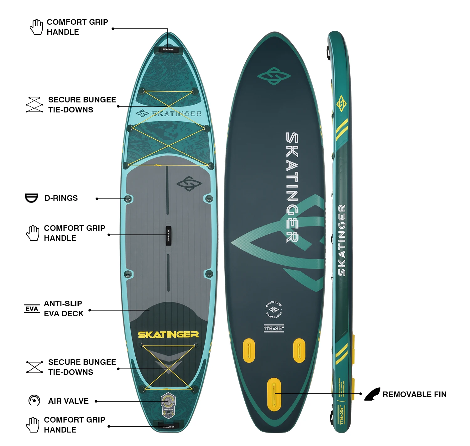 Unisex Fishing sup Stand-Up Paddle Board (SUP) with Drop Stitch Construction-Eco-Friendly Portable for Lakes & Rivers