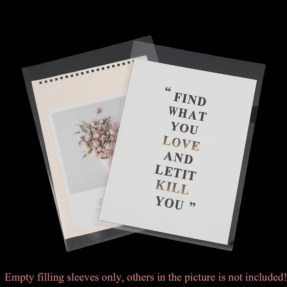 1/5PCS Transparent A4 File Folder L Shape File Classify Paper Protectors Office Supplies Album Collection Storage Pockets