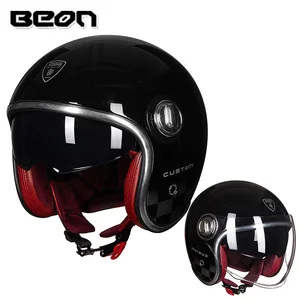 BEON-Vintage-Glasfaser-Motorradhelm, offenes Gesicht, Doppelview, zugelassenes ECE, Retro, B108 8 Hauptverkaufs -Vintage -Helm - №4