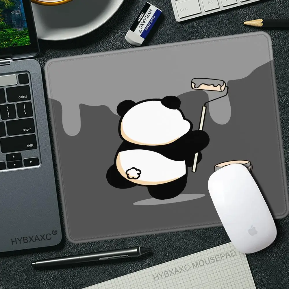 Black And White Panda Gaming Mouse Pad Small Non-Slip Desk Mat with HD Print for PC/Keyboard