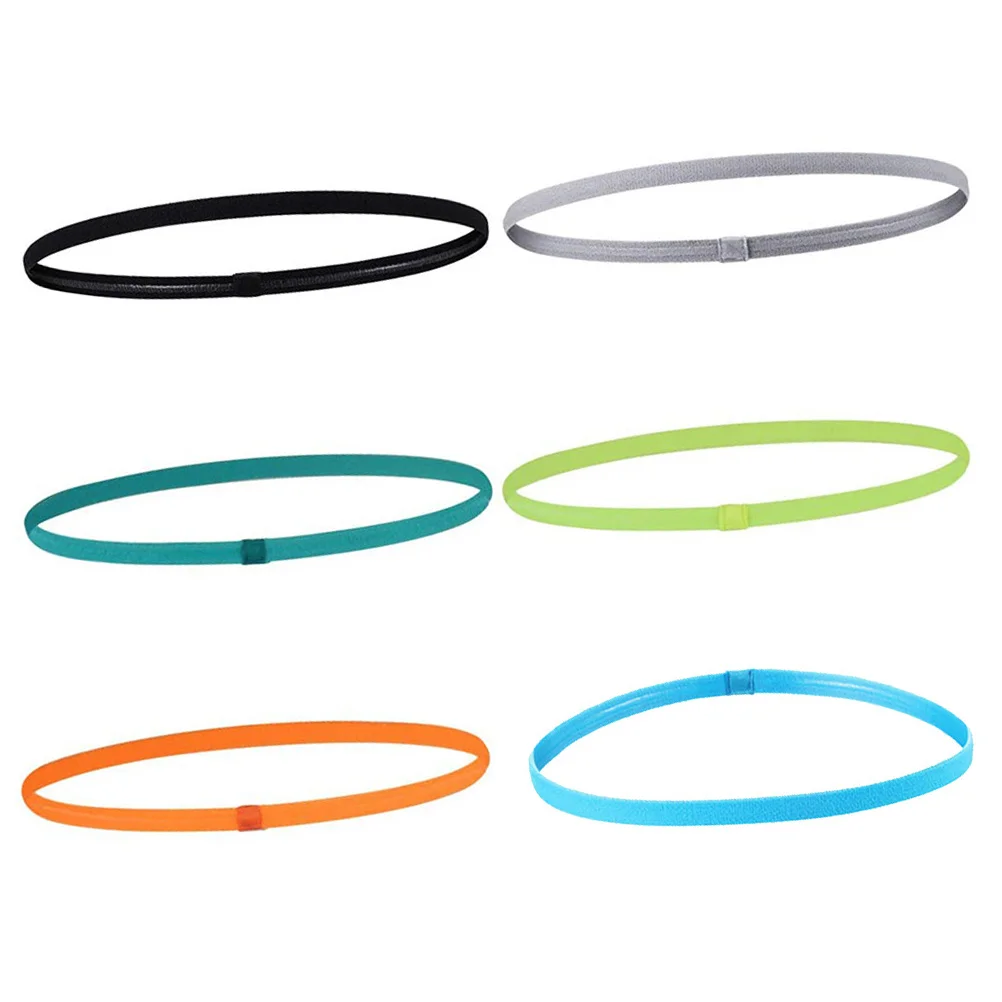 

6pcs Sports Headbands Sweatbands for Women Men Running Thick Elastic Fitness Supply AntiSlip Band Gym Accessories